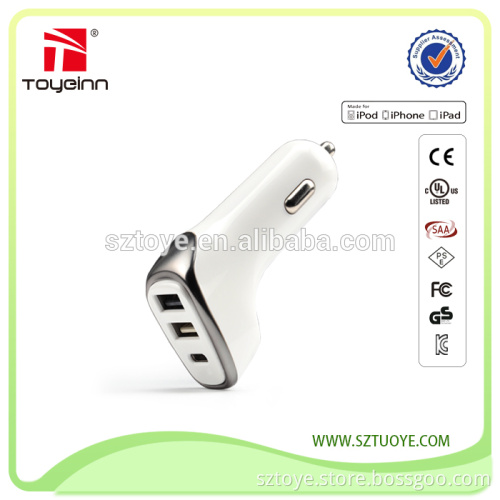 12v-24v 4.8a 3 usb type c car charger
